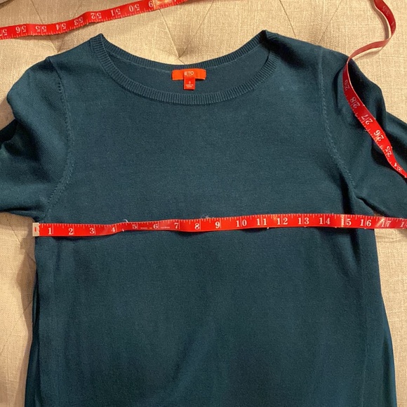 ETCETERA GEM TONED GREEN Sweater and Satin dress, size small - Picture 4 of 8